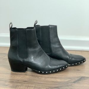 All Saints black leather booties